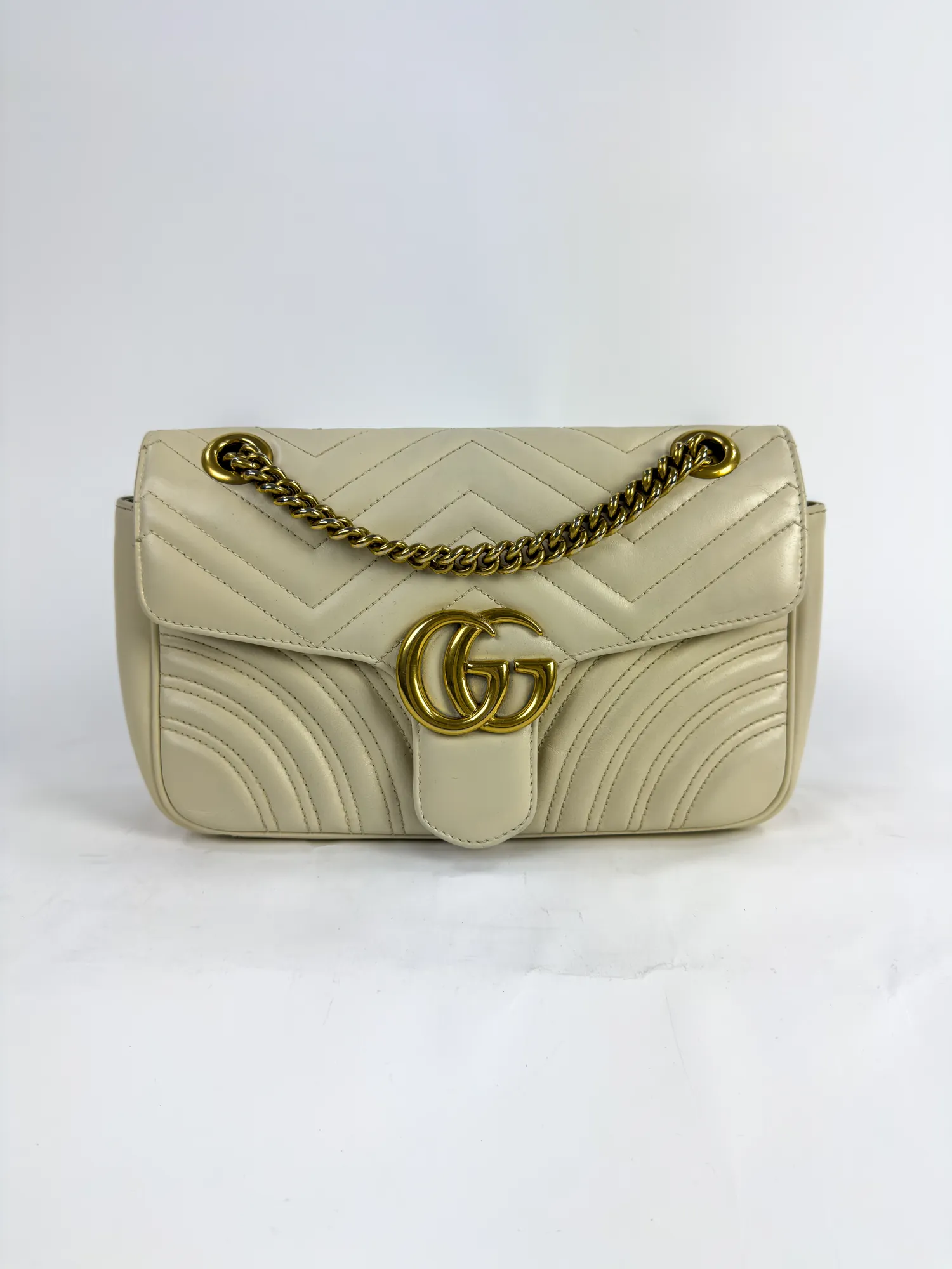 구찌 GG 마몽 스몰 숄더백 화이트